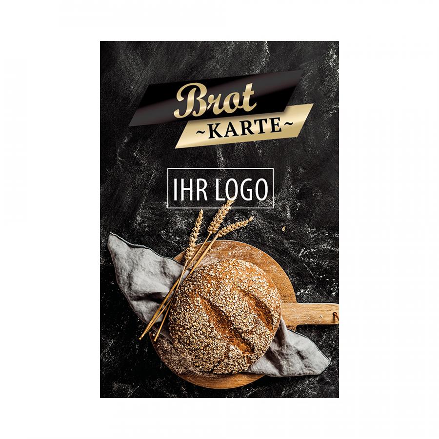 Brotkarte für Bäcker im Schwarz-Gold-Design