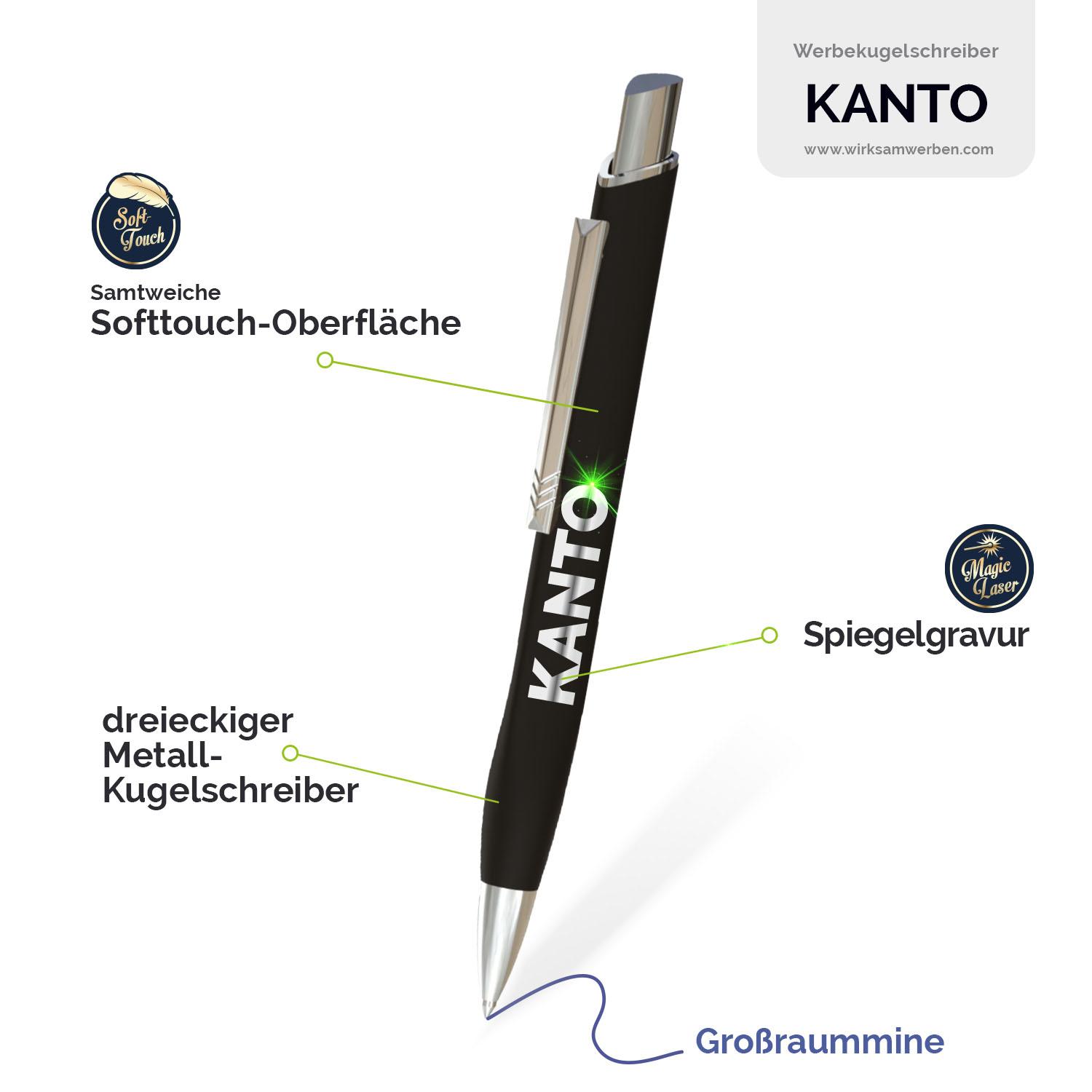 Eckiger Premium Kugelschreiber mit Spiegelgravur