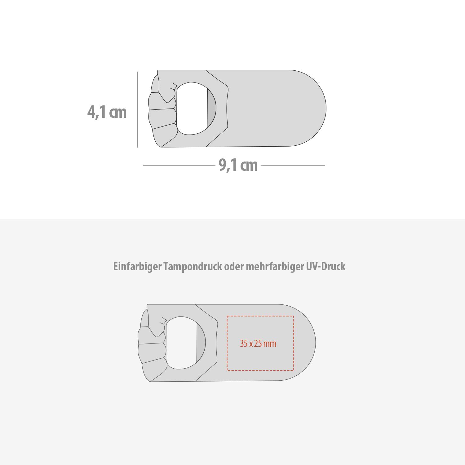 Maßzeichnung 2in1 Flaschenöffner mit Verschluss