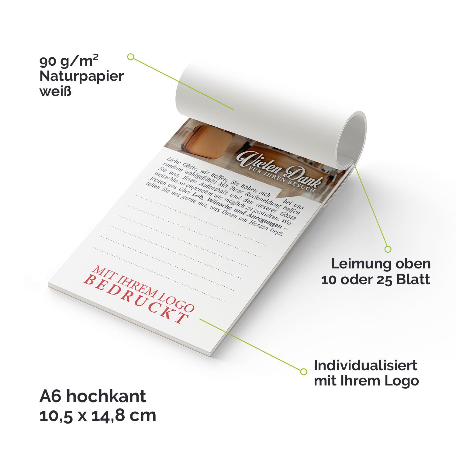 Gästefragebogen Hotel Bewertungsbogen A6