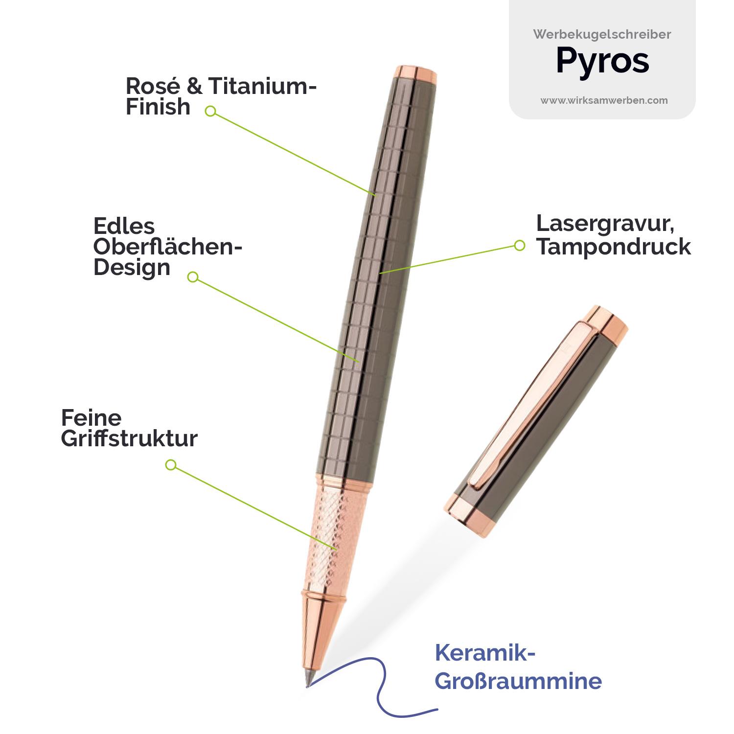 Hochwertiger Kugelschreiber mit Gravur PYROS