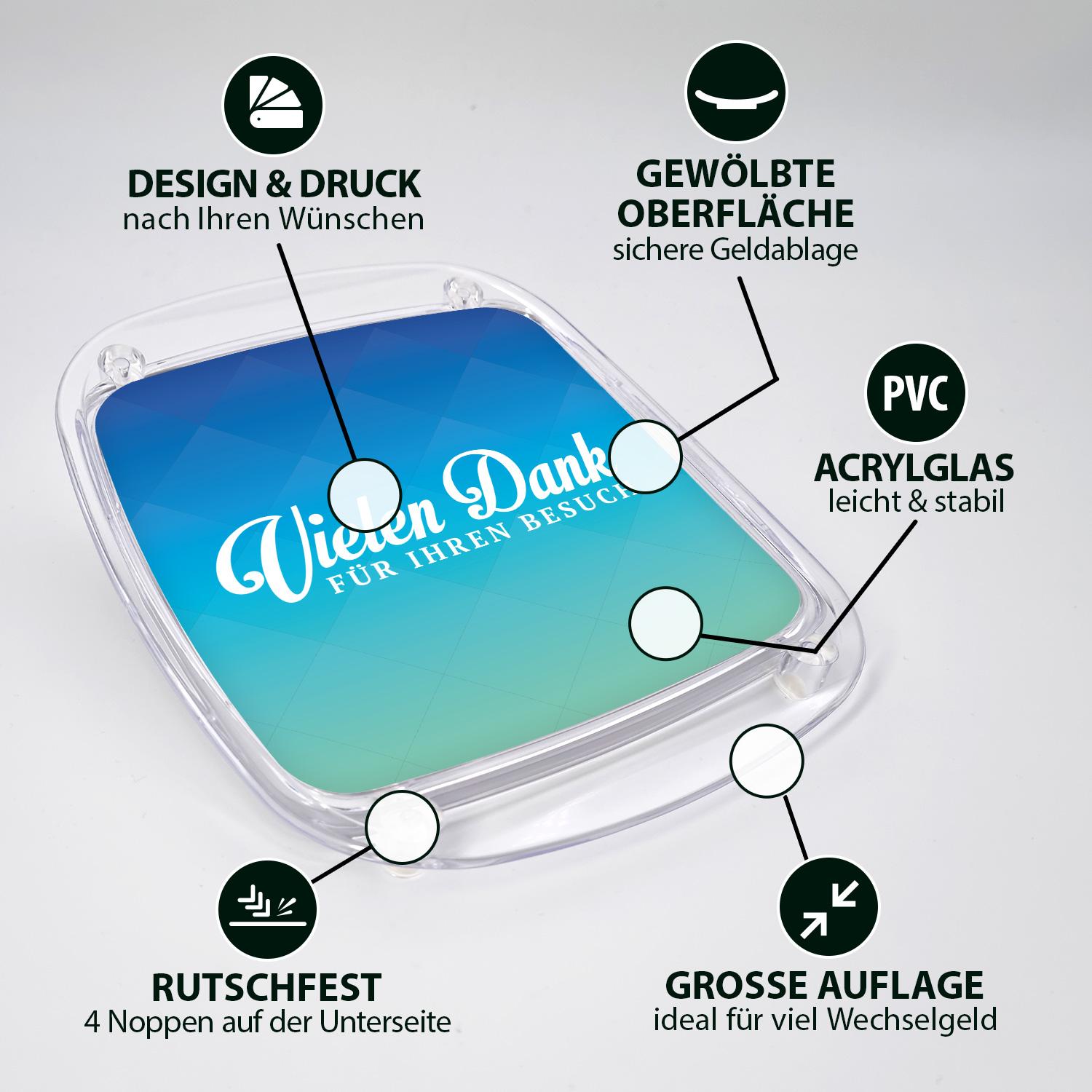 Produkteigenschaften von einem Zahlteller/ Kassierteller