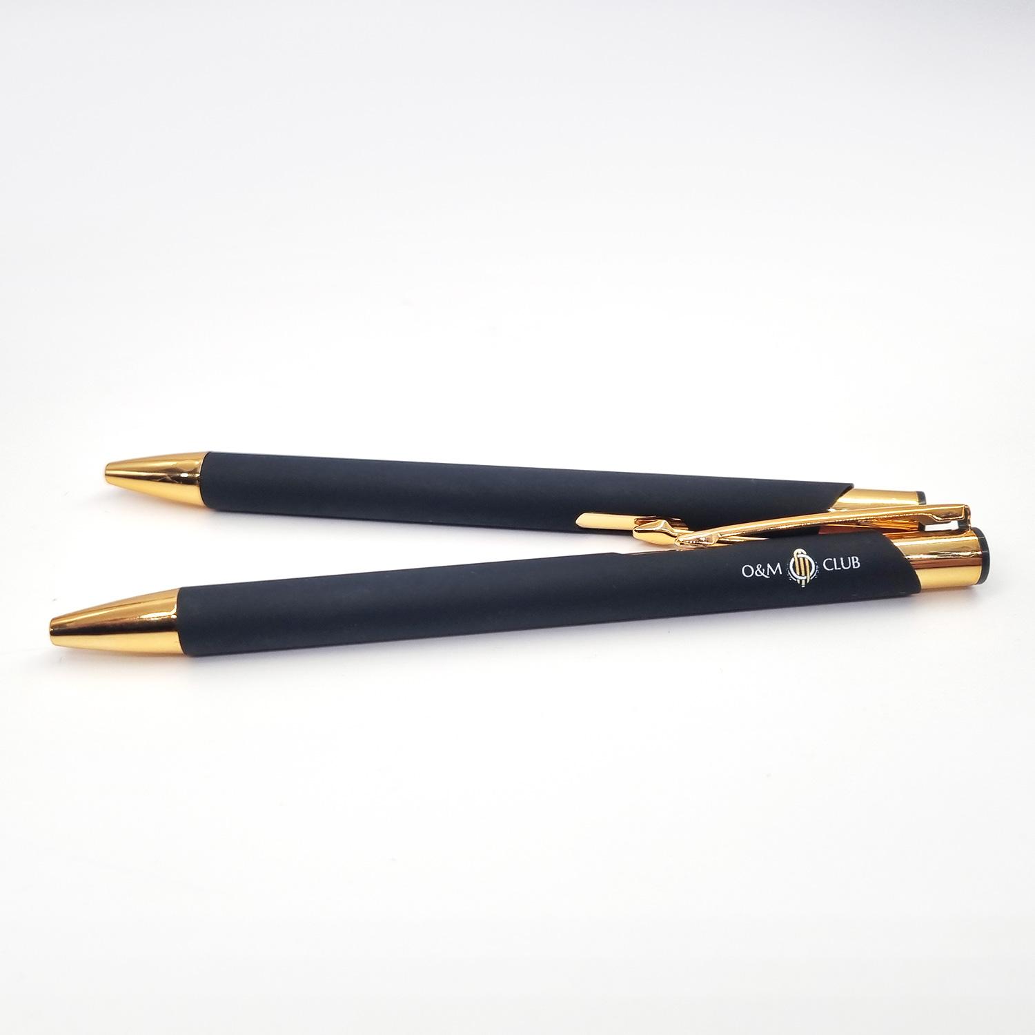 Kugelschreiber Gold mit Gravur in verschiedenen Farben – Softtouch Aluminium