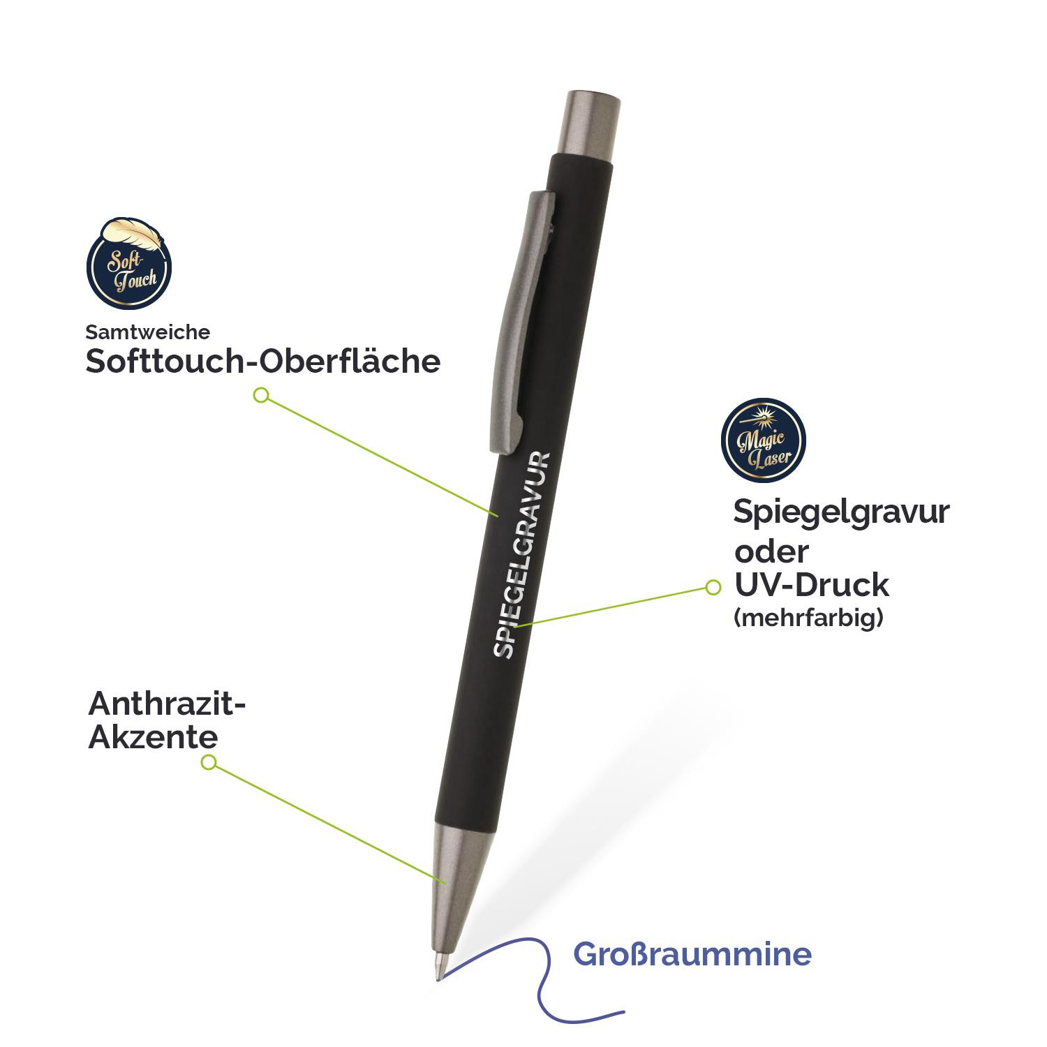 Softtouch Kugelschreiber mit Gravur