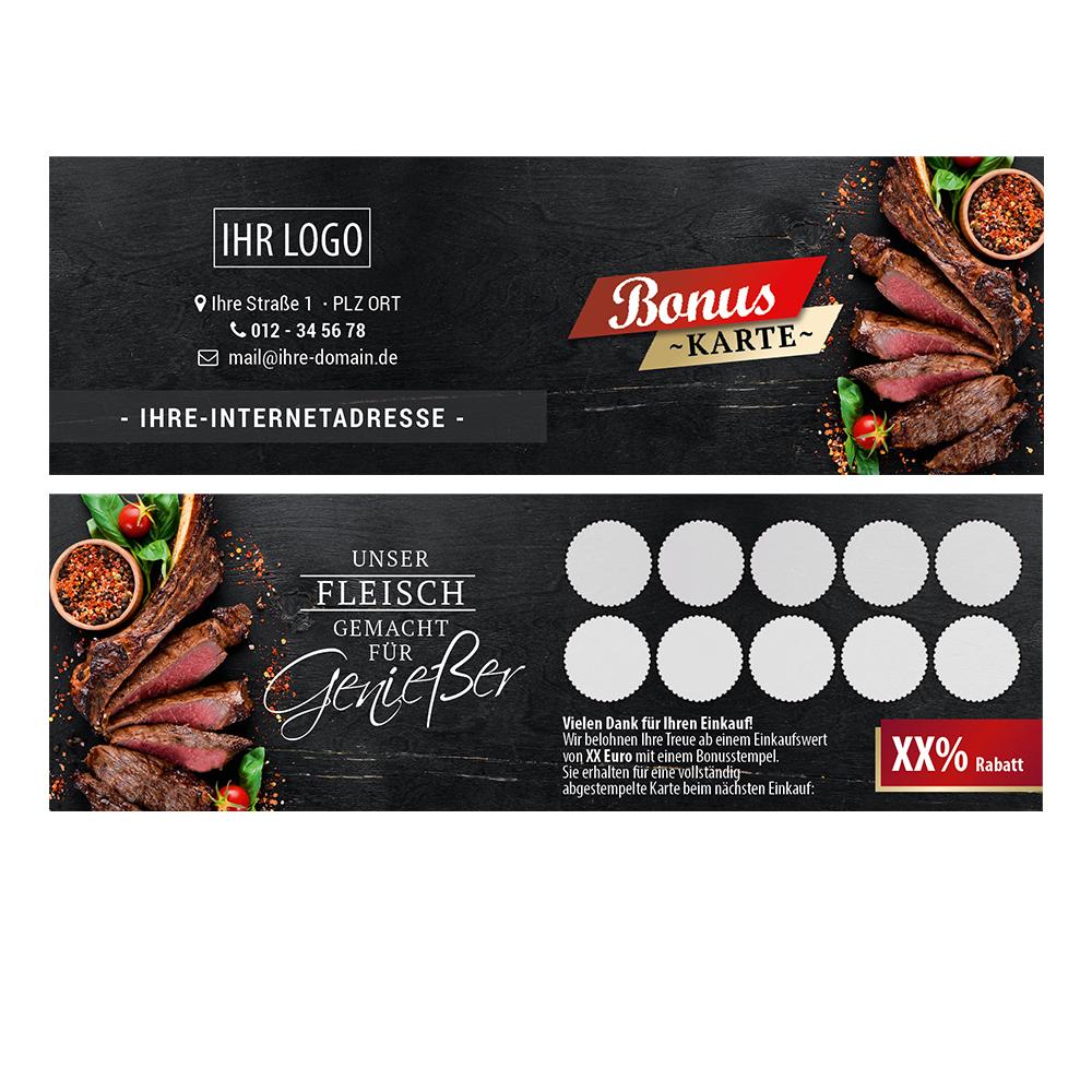 Treuekarten drucken für Fleischer und Metzger