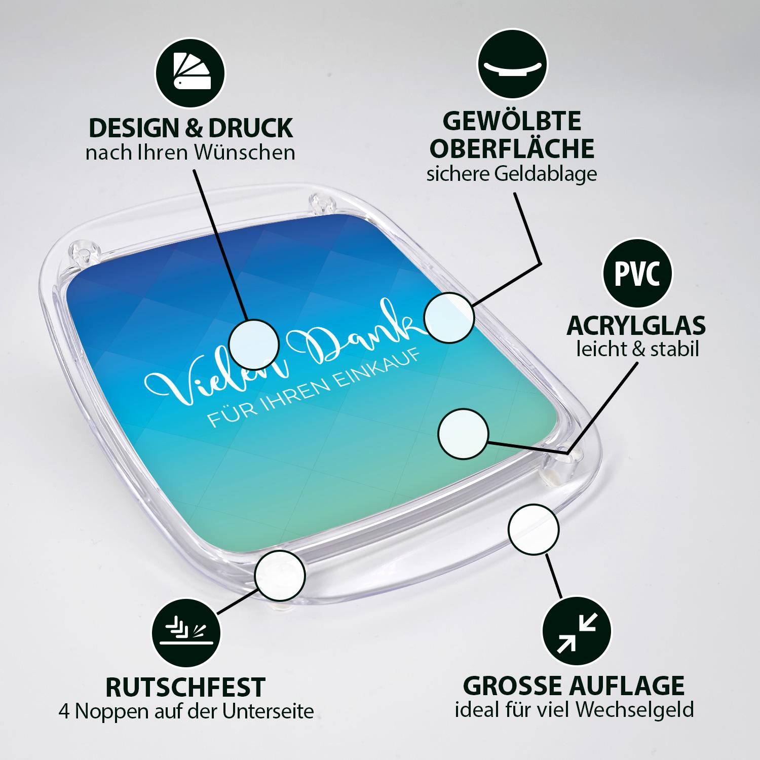 Produkteigenschaften von einem Zahlteller/ Kassierteller
