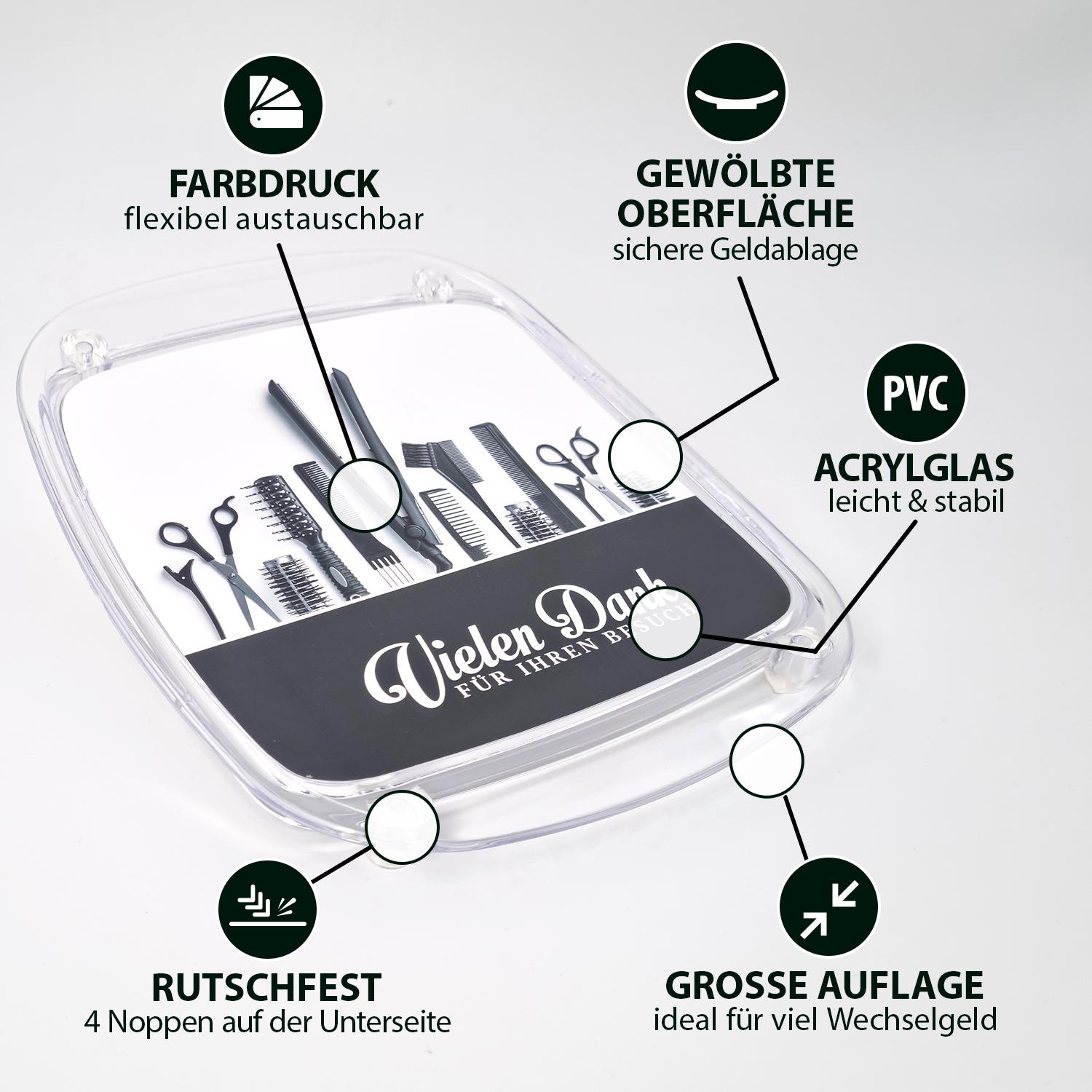 Produkteigenschaften von einem Zahlteller/ Kassierteller