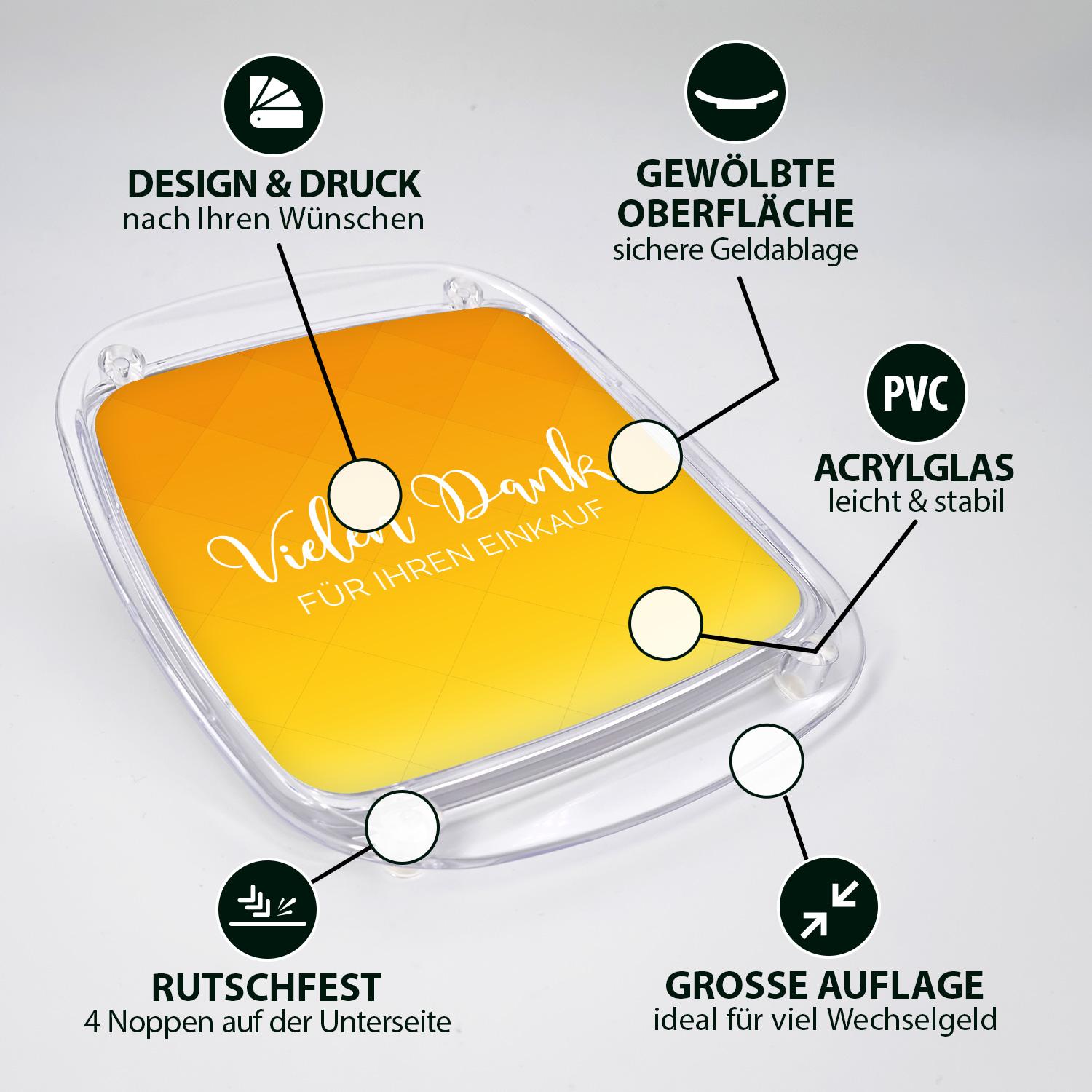 Produkteigenschaften von einem Zahlteller/ Kassierteller