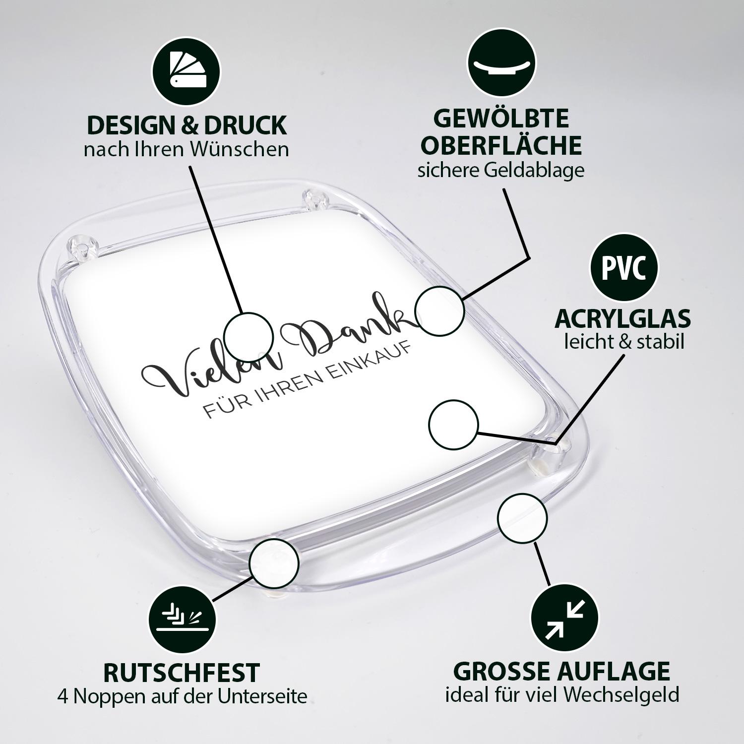 Produkteigenschaften von einem Zahlteller/ Kassierteller