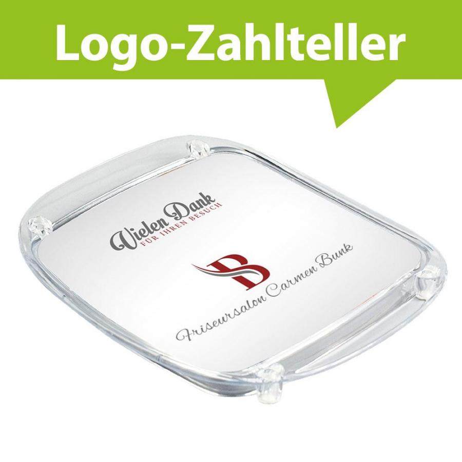 Logo-Zahlteller, Kassierteller für den Friseure