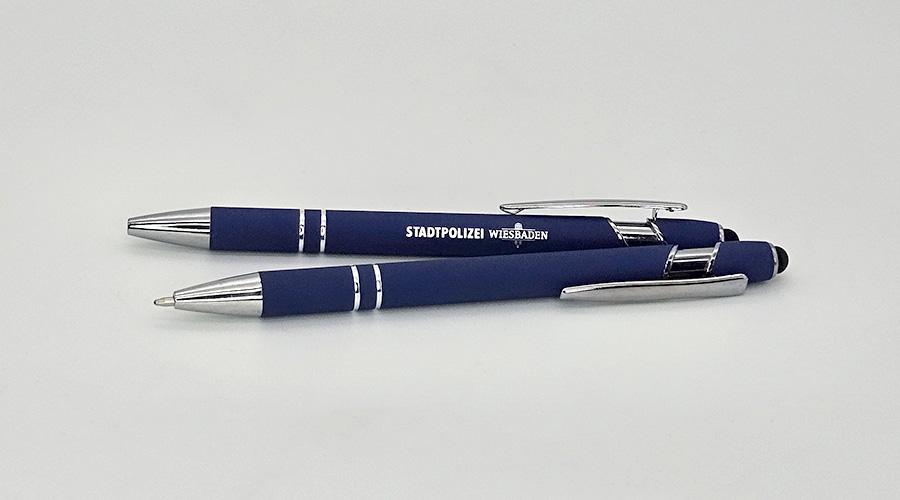 Kugelschreiber für Stadtpolizei mit Silber Gravur