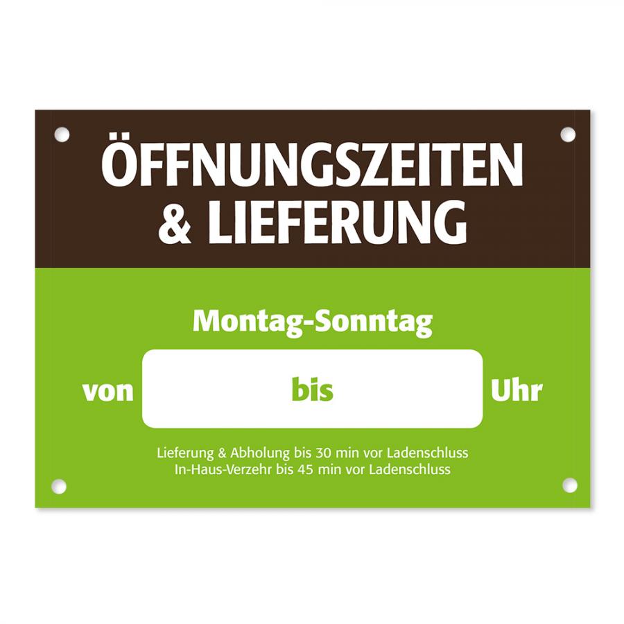 Schild ffnungszeiten aus Acrylglas