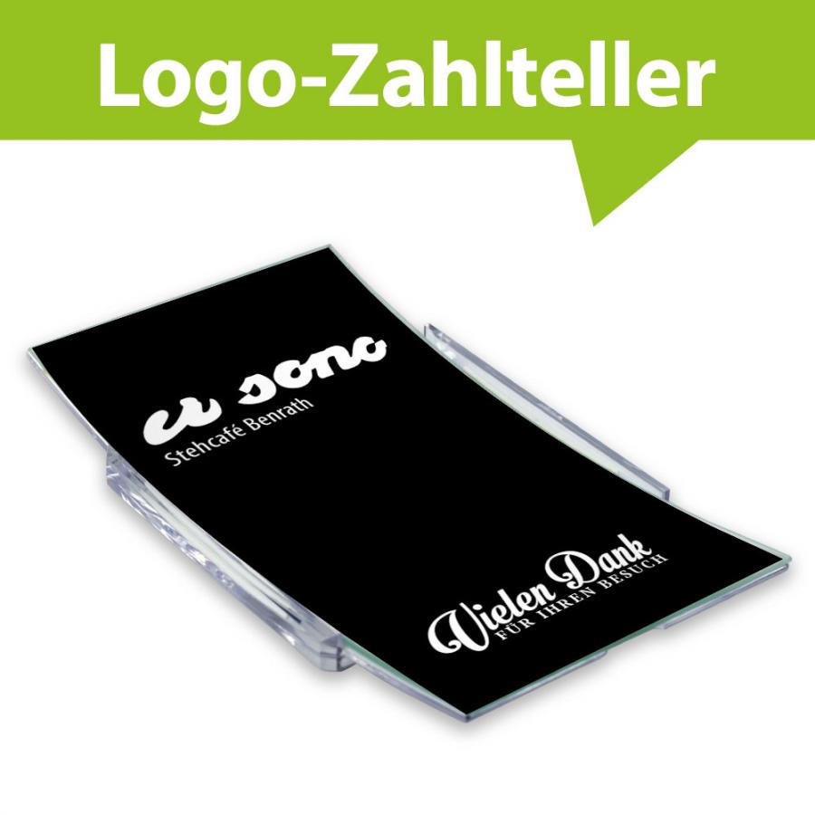  Logozahlteller Glasauflage für Cafés