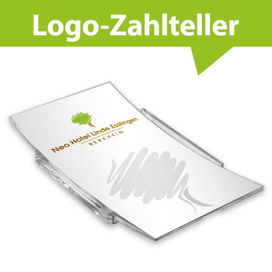 Logozahlteller Glasauflage fr Hotels