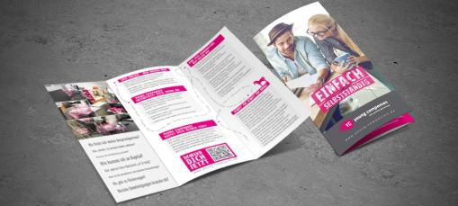 Flyer DIN lang 300g/m Papier - Wickelfalz - 6 Seiten 