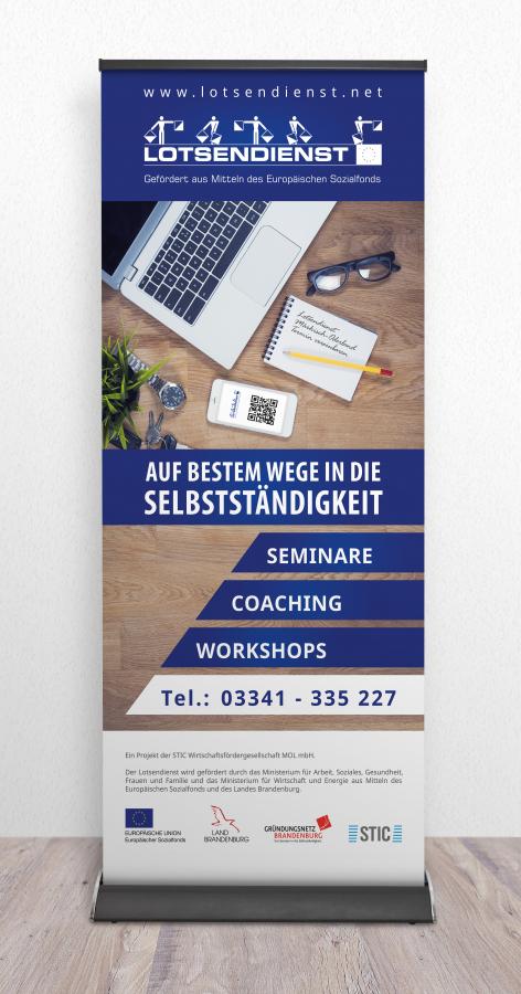 Roll-Up- Banner Lotsendienst