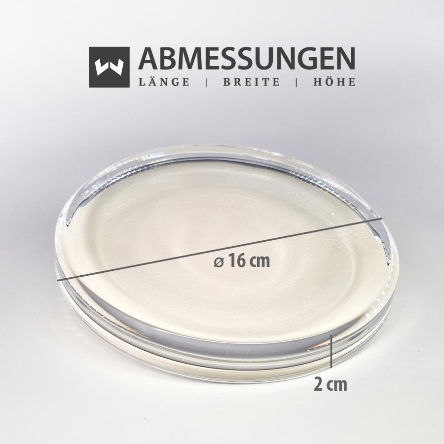 Runder Glas-Zahlteller Maße und Durchmesser 