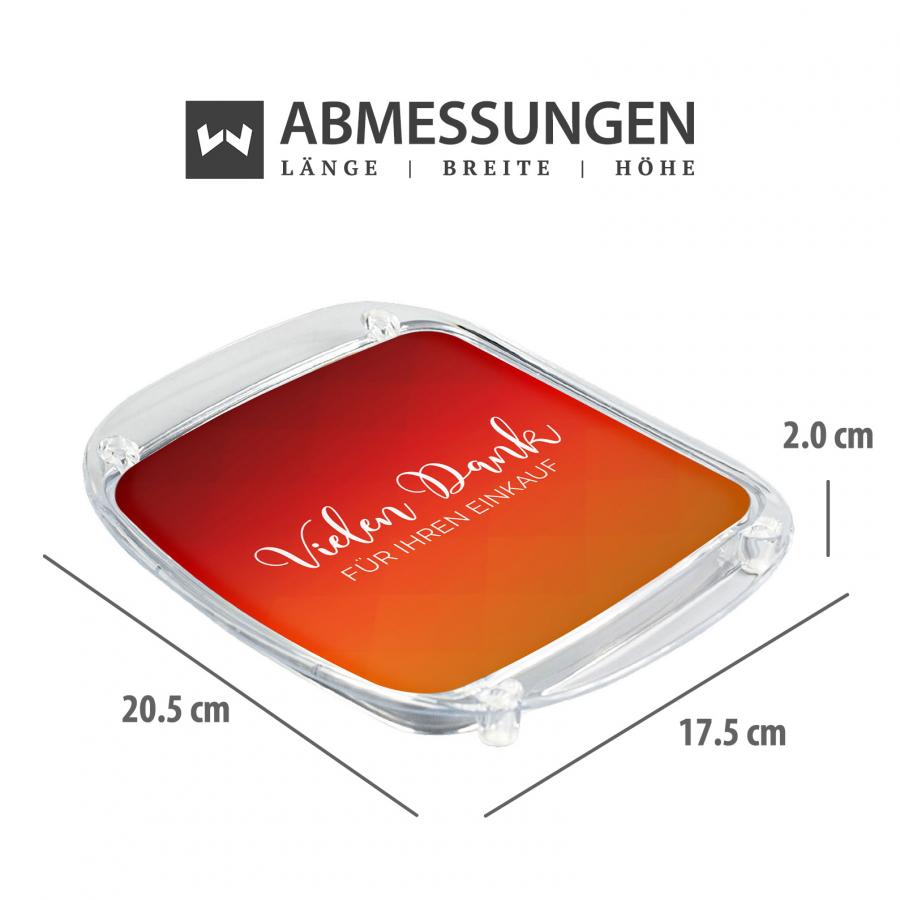 Artikelmaße Zahlteller, Kassierter, Acrylglas, rot