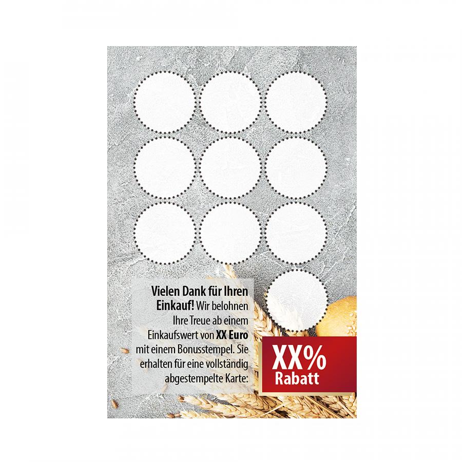 Bäcker Kundenkarten & Stempelkarten Rückseite