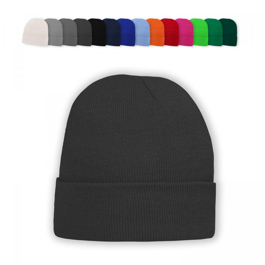 Wintermützen & Beanies mit Logo-Stick oder gewebtem Patch