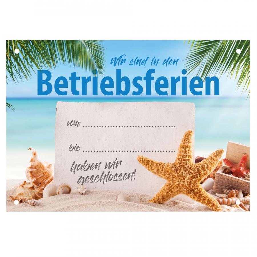 Betriebsferien Schild Acrylglas – Aushang für Betriebsferien mit beschreibbarer Oberfläche und Urlaubsdesign
