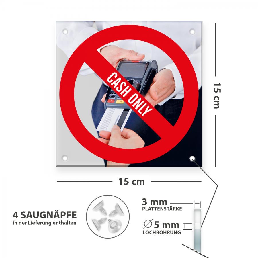 Schild CASH ONLY Nur Barzahlung