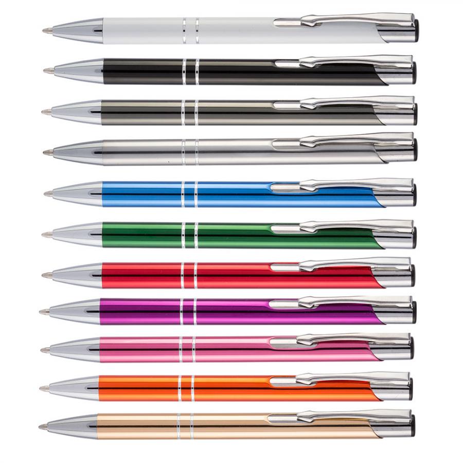 Metallkugelschreiber mit Logo in verschiedenen Farben