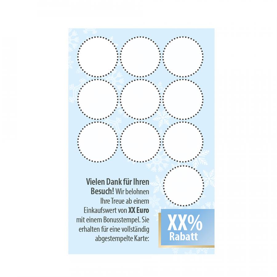 Eis Treuekarte und Stempelkarte – Rückseite mit Stempelfeldern für Treueaktionen