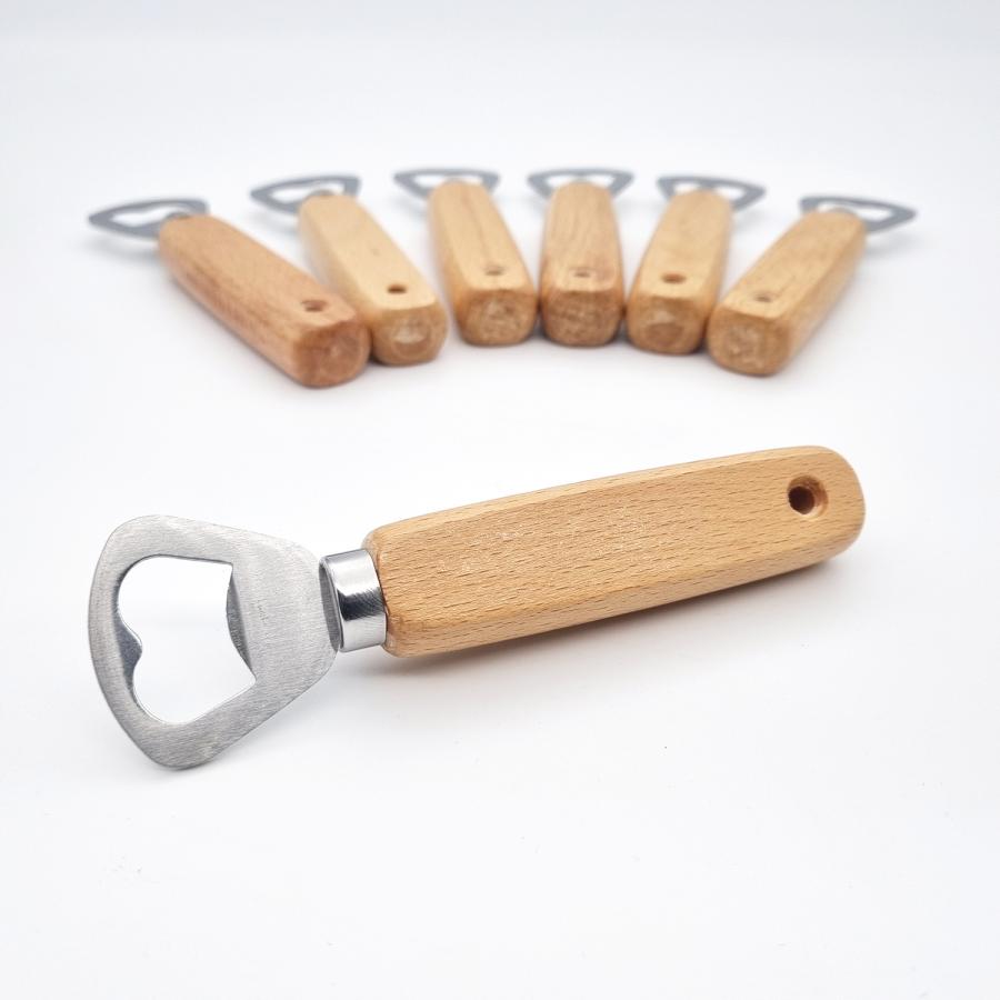 Flaschenöffner Holz gravieren personalisieren bedrucken