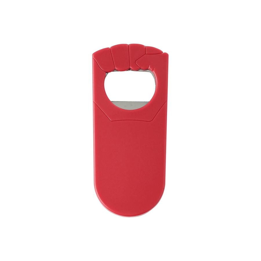 Roter Flaschenöffner aus Kunststoff zum Bedrucken mit Firmenlogo