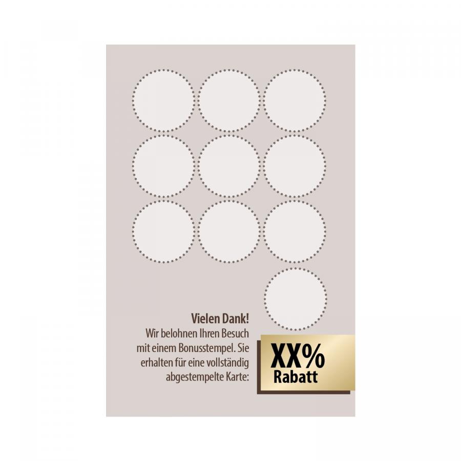 Rückseite mit Stempelfeldern und Rabatt für Friseure