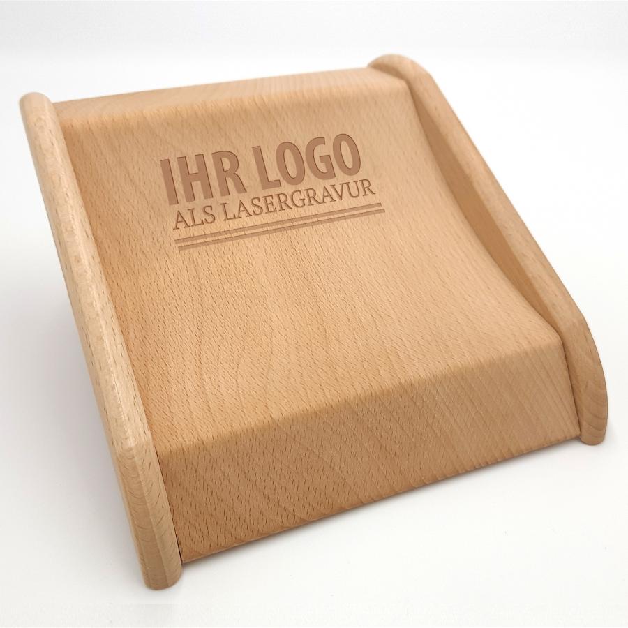 Zahlteller Kassierteller Wechselgeldschale Holz mit Logo