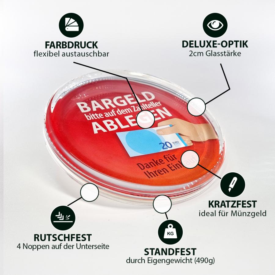 Runder Glaszahlteller Produktbeschreibung, Artikeldetails 