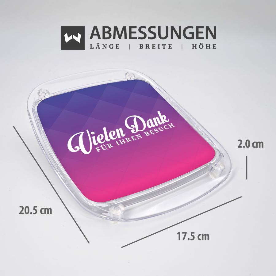 Artikelmaße Zahlteller, Wechselgeldteller für Dienstleister, lila, violett