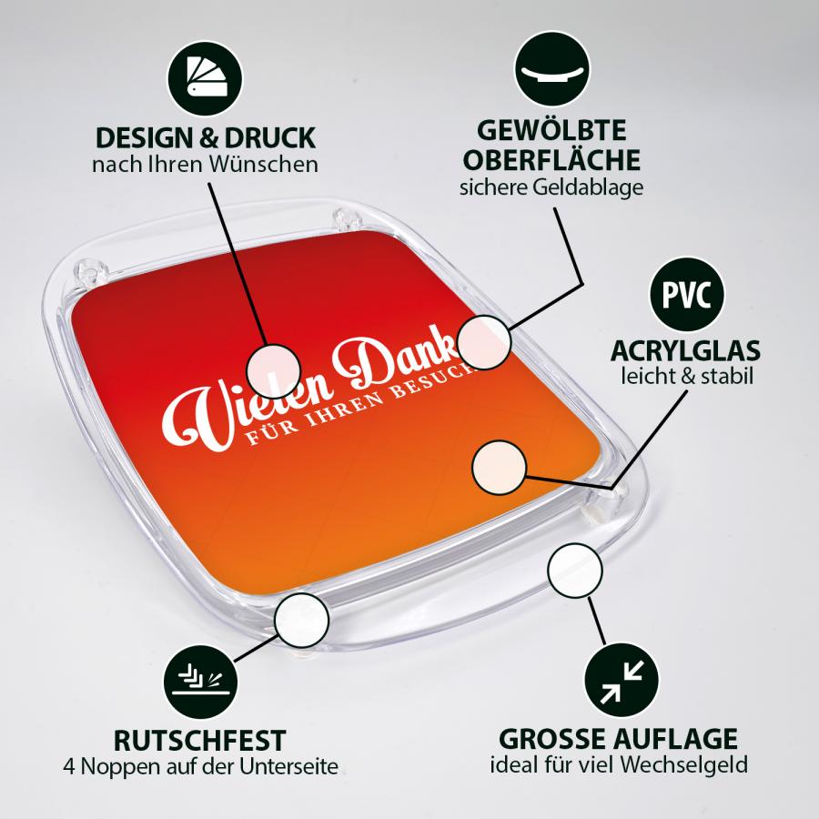 Artikeldetails  Zahlteller, Wechselgeldteller für Dienstleister, rot 