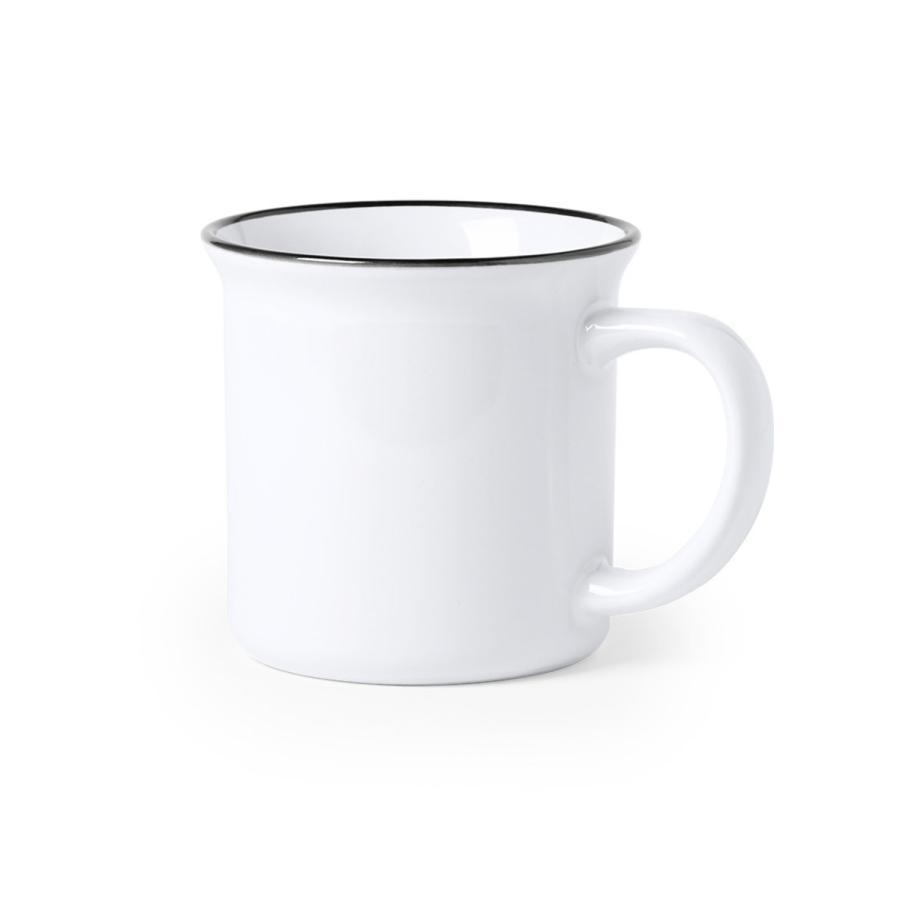 Keramiktasse NORD im Vintage-Look mit schwarzem Rand