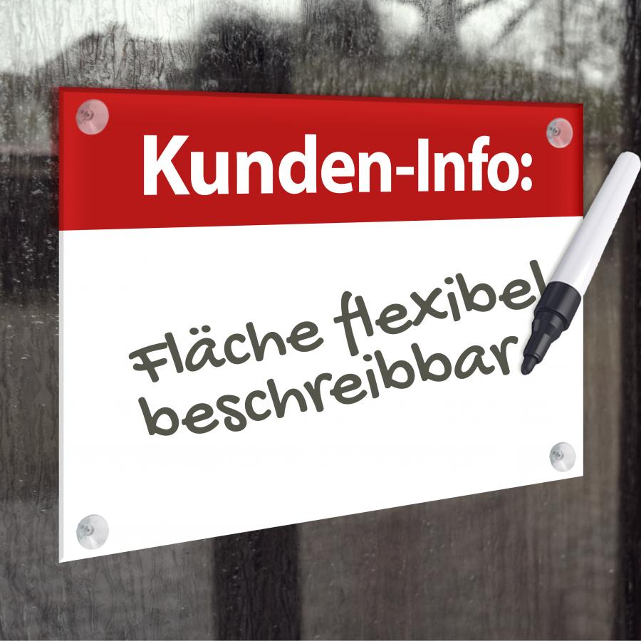 Kundeninfo Hinweis-Schild individuell beschreibbar
