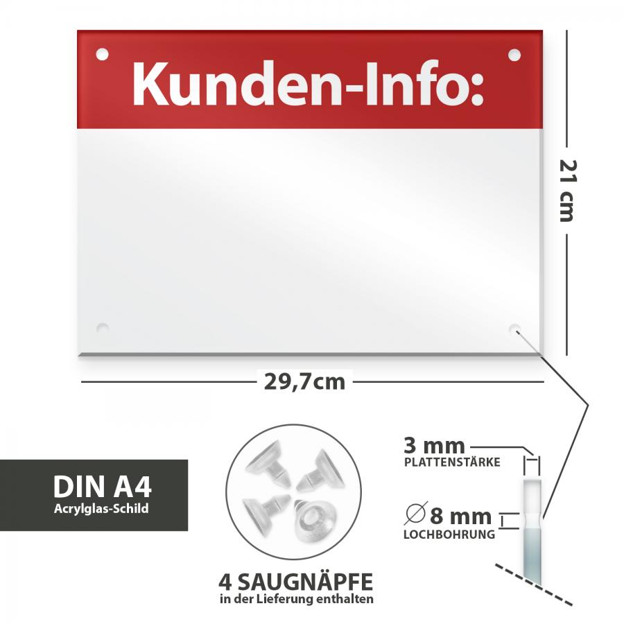 Kundeninfo Hinweis-Schild Mae