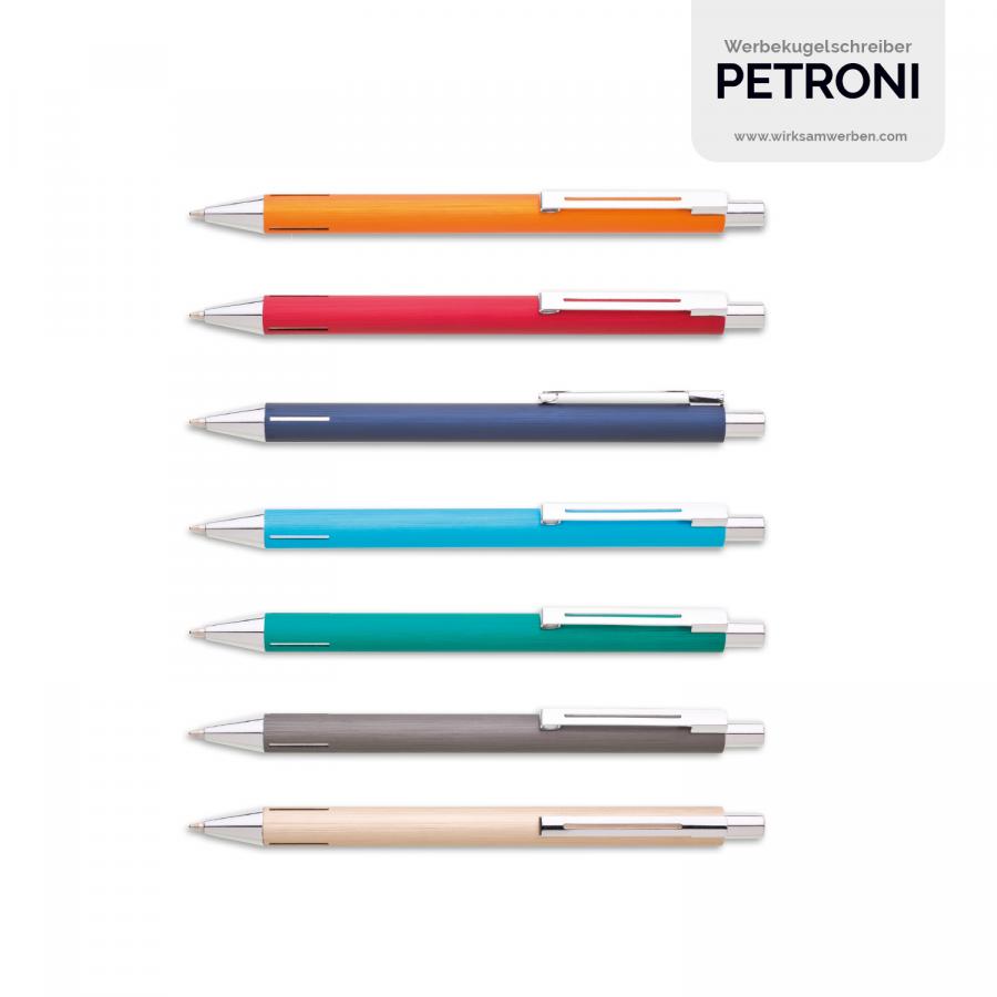 Metall Kugelschreiber in verschiedenen gebürsteten Metallic-Farben