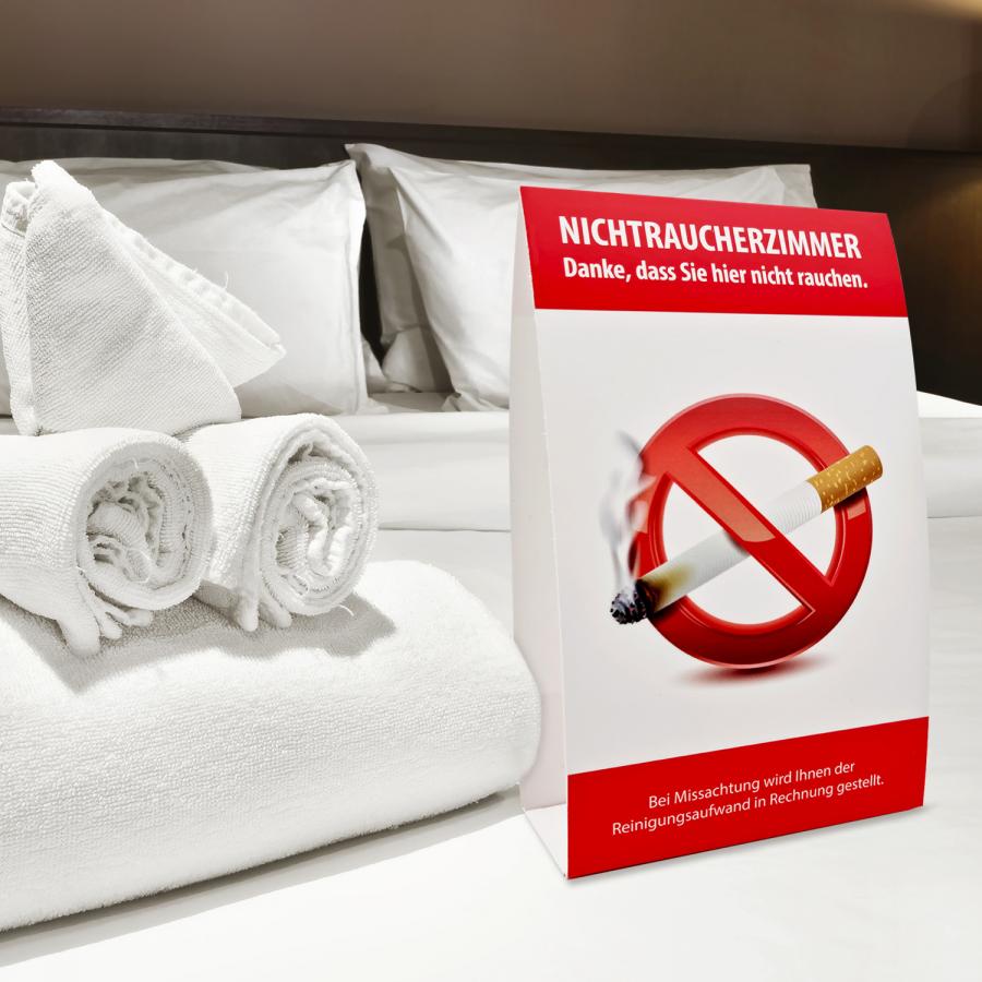 Rauchen verboten Hinweis im Hotelzimmer
