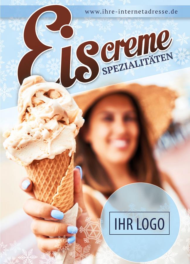 Plakat, Poster-Motiv für Eiscafés, Eiswagen, Eisverkauf - mit Ihrem Logo bedruckt