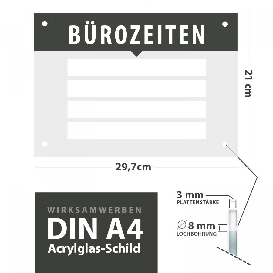 Länge und Breite vom A4 Büro-Schild-Schild