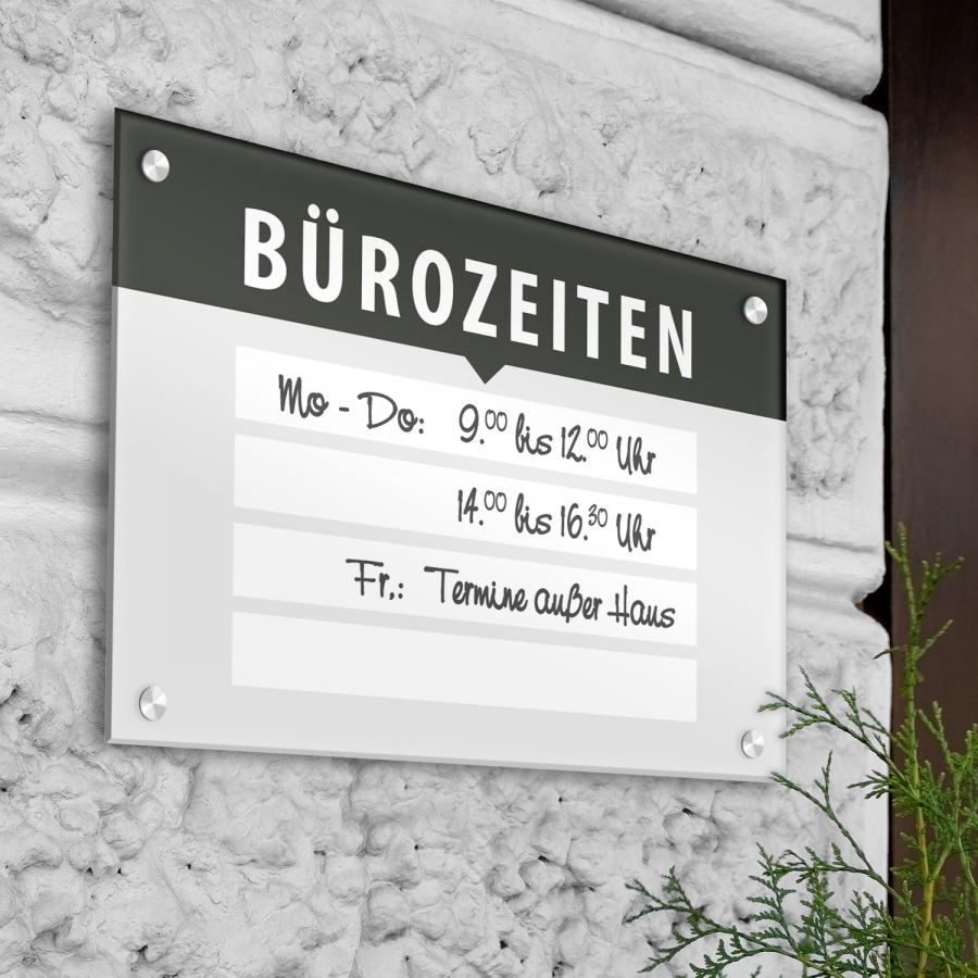 Büro-Schild aus Acrylglas mit Abstandshalter, A4
