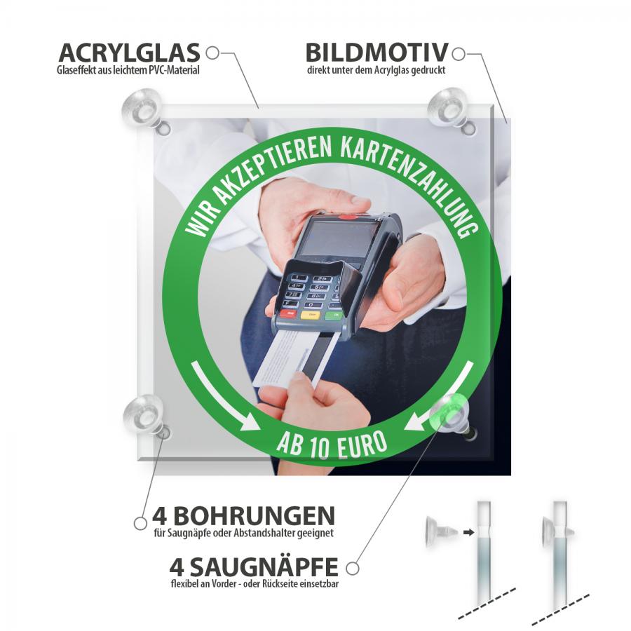 Produktdetails Schild: Kartenzahlung ab 10 Euro mglich 