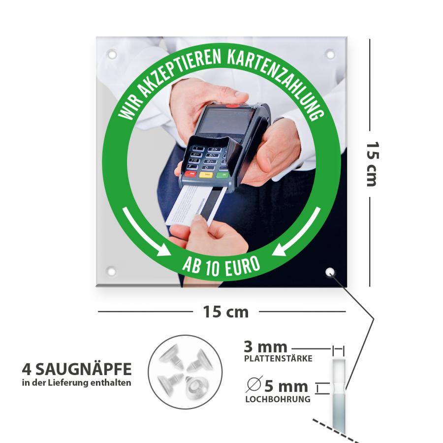 Produktdetails Schild: Kartenzahlung ab 10 Euro mglich 