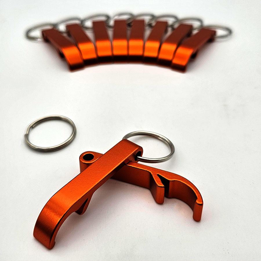 Oranger Schlüsselanhänger Flaschenöffner mit Schlüsselring