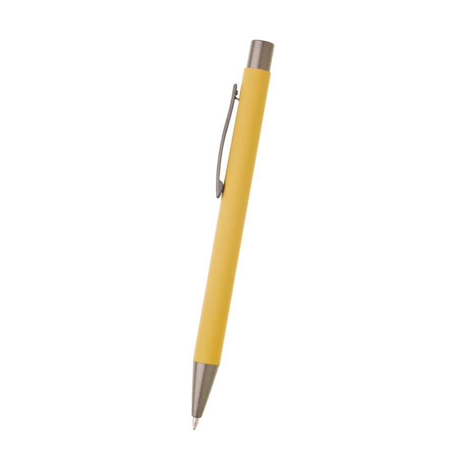 Softtouch-Kugelschreiber in Gelb mit samtiger Softtouch-Oberfläche