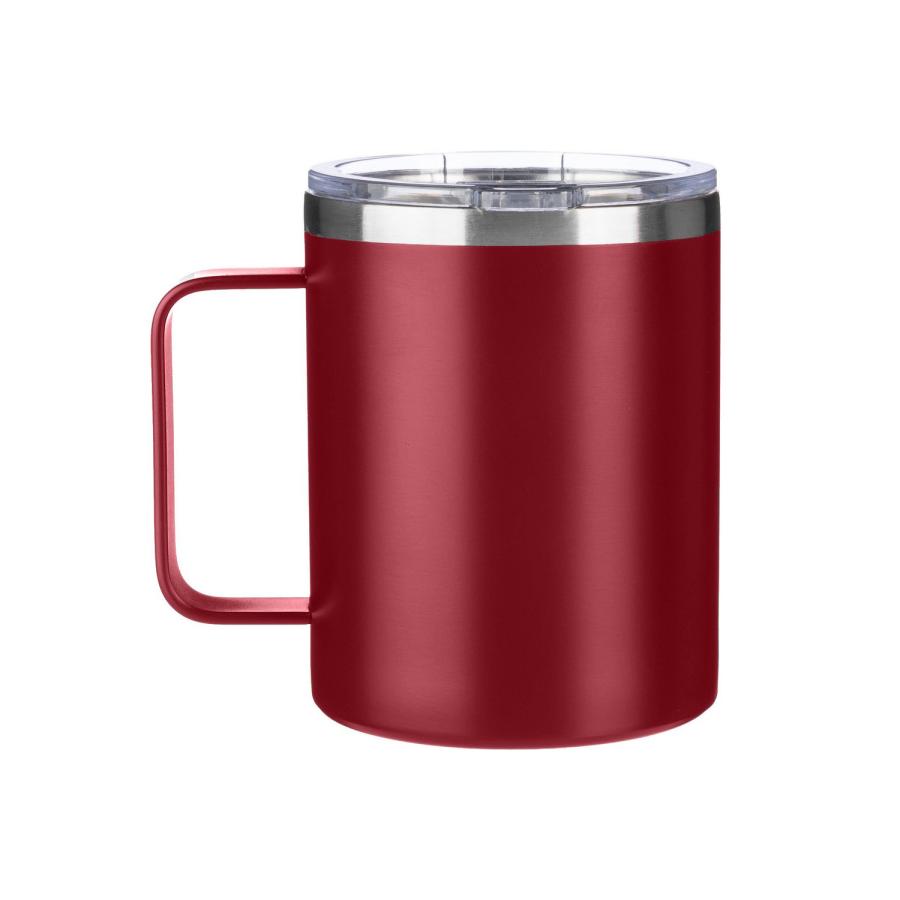 Bordeauxroter Thermobecher mit Deckel aus recyceltem Edelstahl