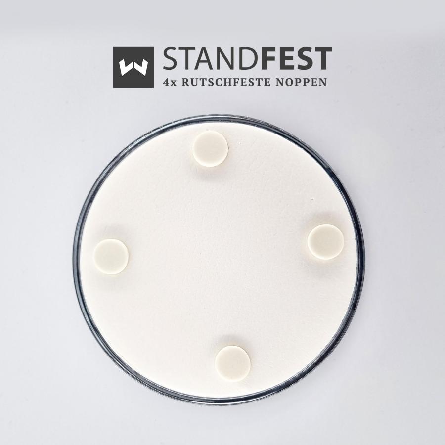 Unterseite ZAHLTELLER, Kassierteller, Geldschale aus Glas