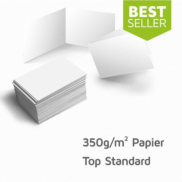 Visitenkarten 350g/m² Papier, hochwertiger Qualitätsdruck matt, auch als 4seitige Klappkarte möglich